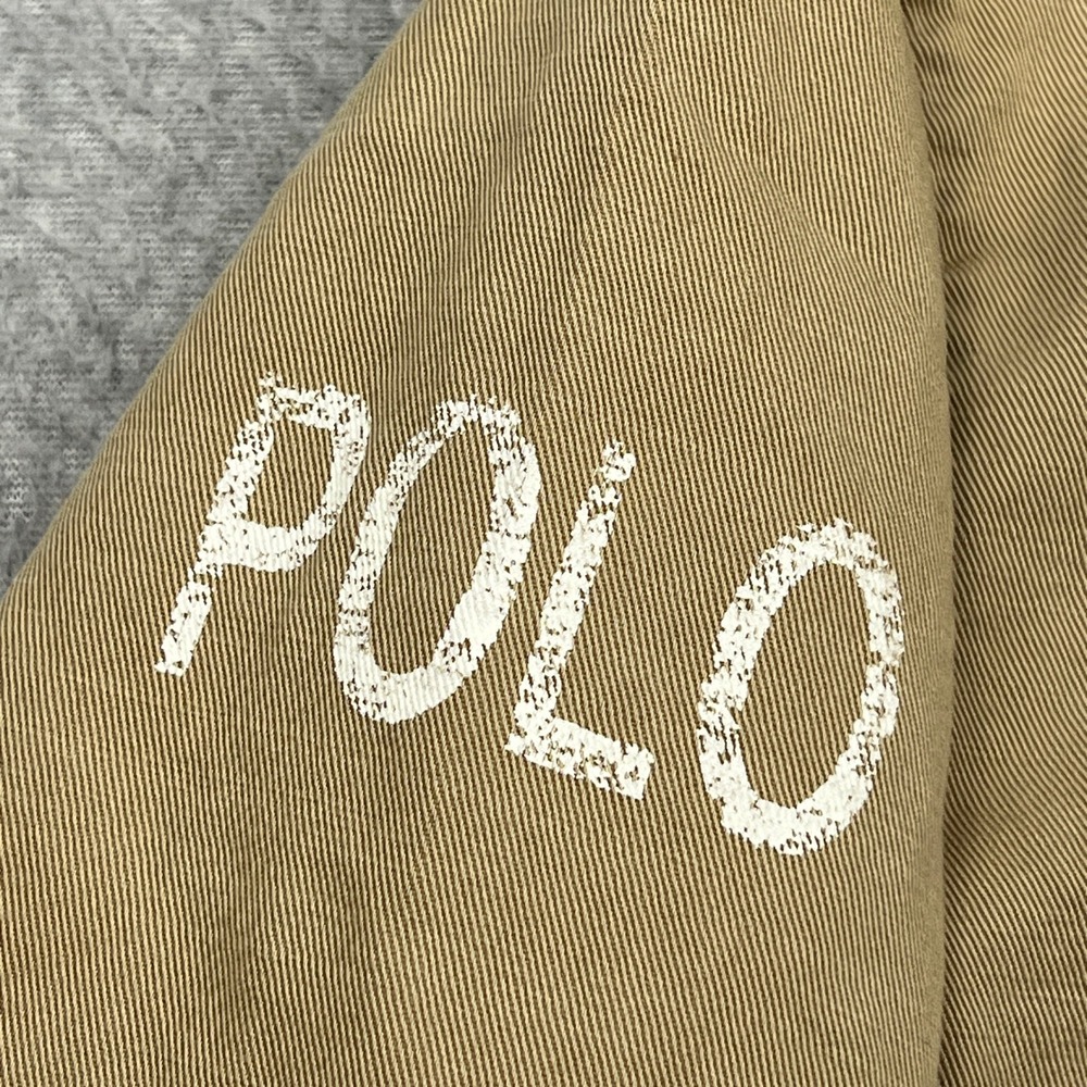 Polo Ralph Lauren Harrington Jacket Womens Large Beige Twill Zip Up Boxy Bomber - Picture 3 of 15